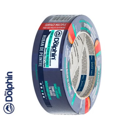 Лента малярная синяя Blue Dolphin на бумажной основе 38ммх50м (до 14 дней)