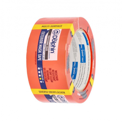 Лента малярная оранжевая PCV Blue Dolphin  50mm x 33m 30 дней внутри и снаружи