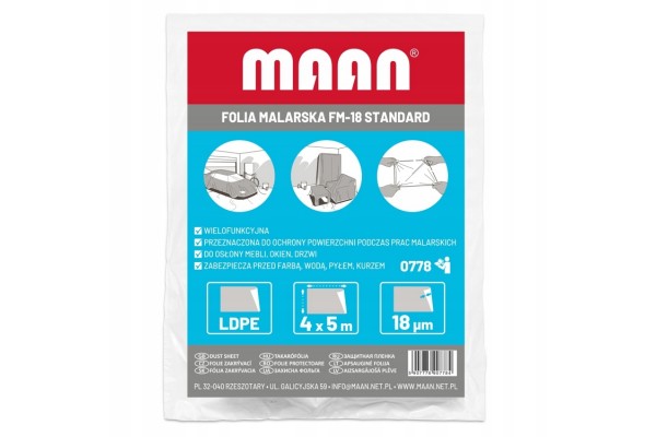 Пленка укрывочная FM-18 STANDARD 4x 5 м 18 мкн MAAN