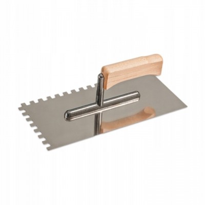 Гладилка нержавеющая с деревянной ручкой 270 mm  10x10