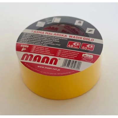 Лента малярная WASHI GOLD (на рисовой бумаге) 48 мм x 50м 