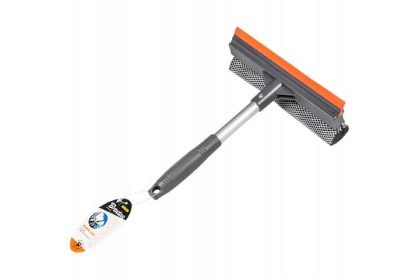 Щётка с губкой и резиной для мойки окон 20 см с ручкой 24 см. "Bradas"