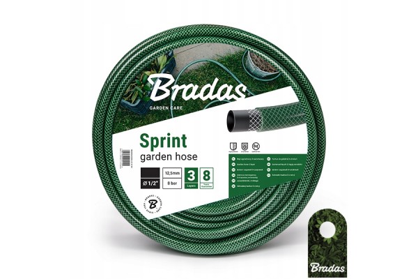 Шланг поливочный 3-х слойный SPRINT 1/2" 30м BRADAS