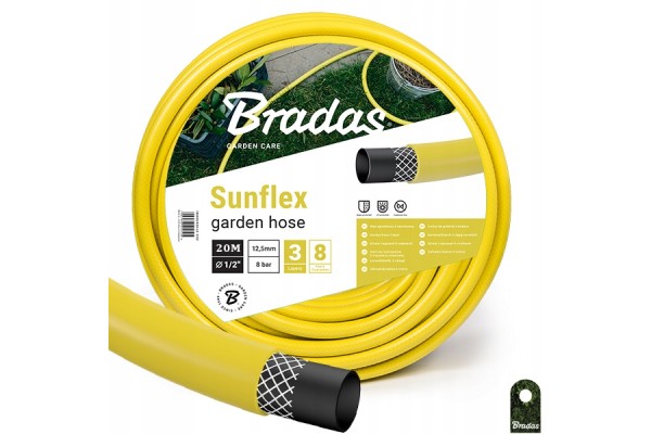 Шланг поливочный 3-х слойный SUNFLEX 3/4" 25м, BRADAS