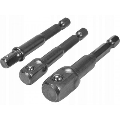 Переходники для шуруповерта под головки 1/4", 3/8" и 1/2" (3шт.)