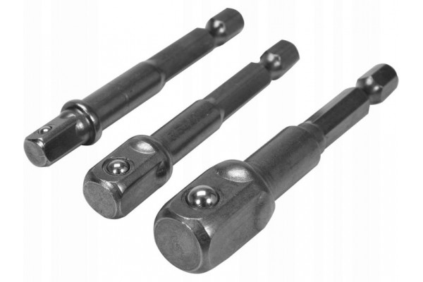 Переходники для шуруповерта под головки 1/4", 3/8" и 1/2" (3шт.) YATO