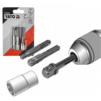 Переходники SDS+ под головки 1/4", 3/8" и 1/2" (3шт.)