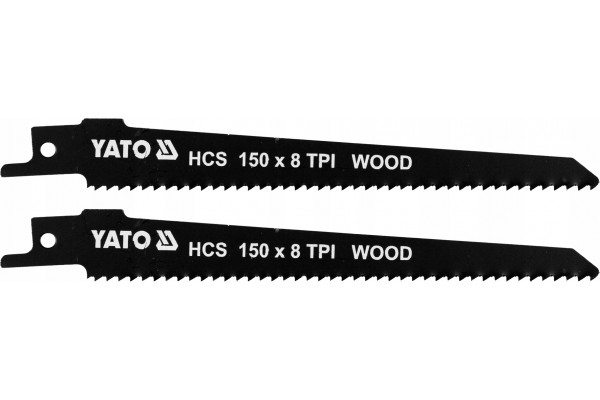 Полотна для сабельной пилы по дереву HCS150мм 8TPI (2шт) YATO
