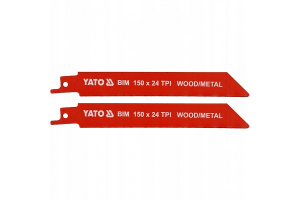 Полотна для сабельной пилы BI-METAL 150мм 24TPI (2шт) YATO