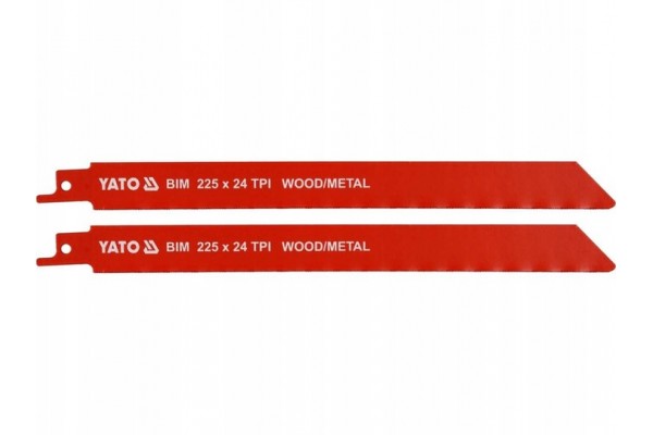 Полотна для сабельной пилы BI-METAL 225мм 24TPI (2шт) YATO
