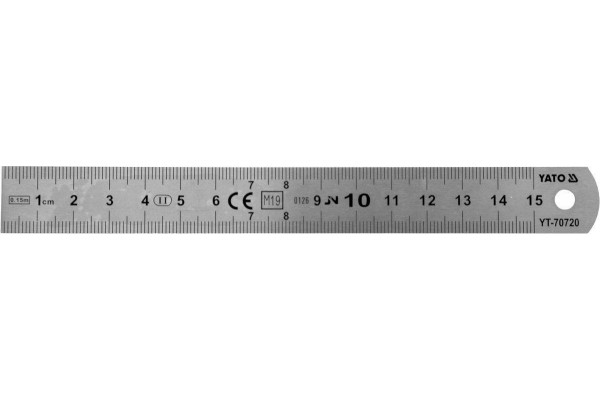 Линейка стальная  нержавеющая сталь 150 мм YATO