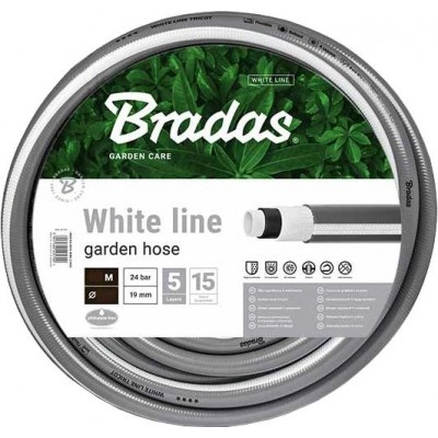Шланг поливочный 5 слоев гибкий всесезонный WHITE LINE 1/2" 20 м